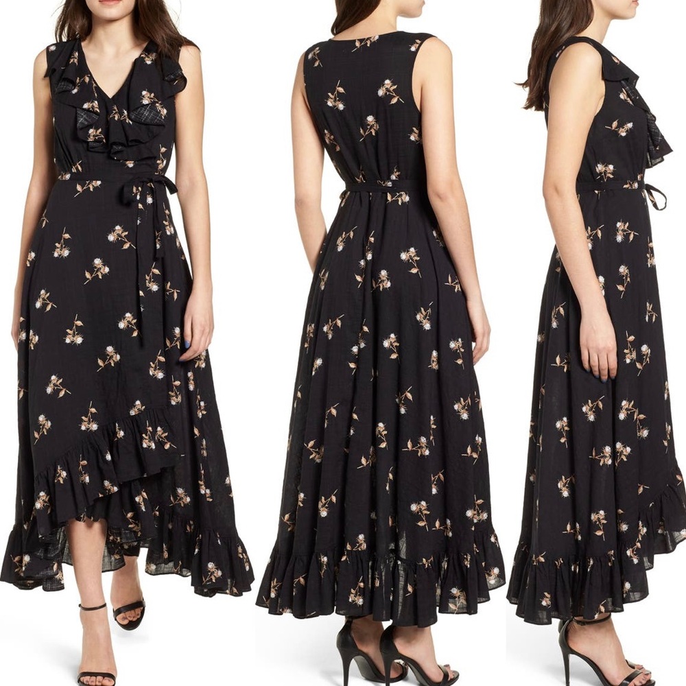 Ruffle wrap dress